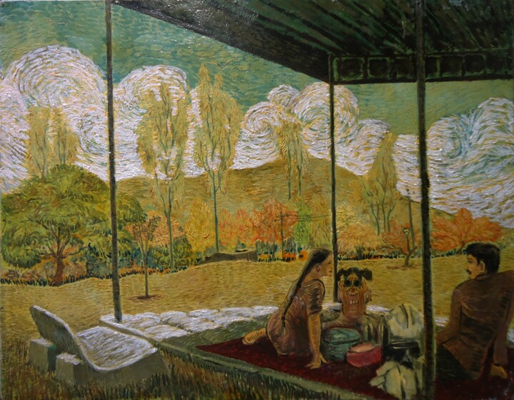 Painting titled "picnic.jpg" by Chinmaya Br, Original Artwork