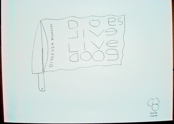 Disegno intitolato "dislexia el mejor d…" da Chinoloco, Opera d'arte originale