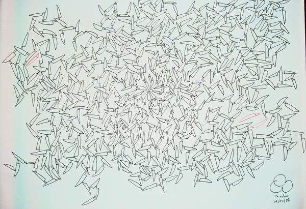 Disegno intitolato "entengle" da Chinoloco, Opera d'arte originale