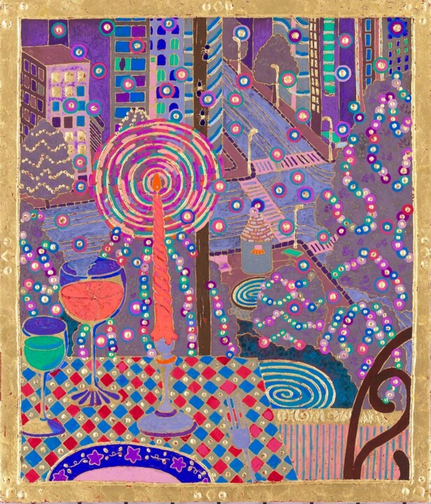 Peinture intitulée "CANDLE NIGHT" par Chiori Ohnaka, Œuvre d'art originale, Pigments