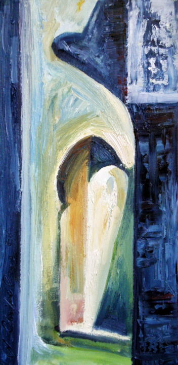 Pittura intitolato "Passage bleu" da Atelier   N N  : Original Art Prints By , Opera d'arte originale, Olio