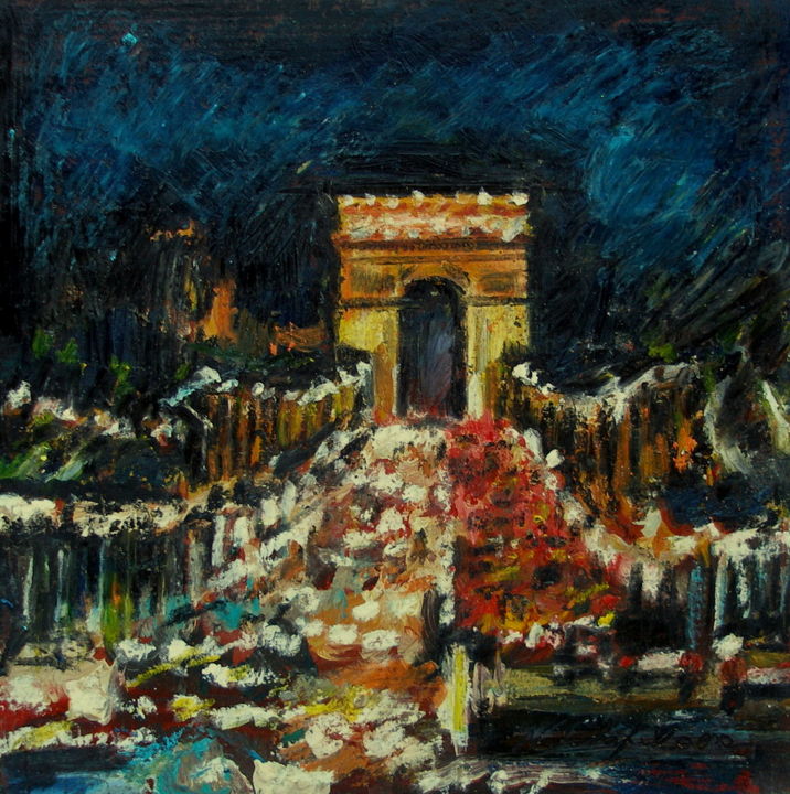 Malerei mit dem Titel "Champs Elysées, Par…" von Atelier   N N  : Original Art Prints By , Original-Kunstwerk, Acryl