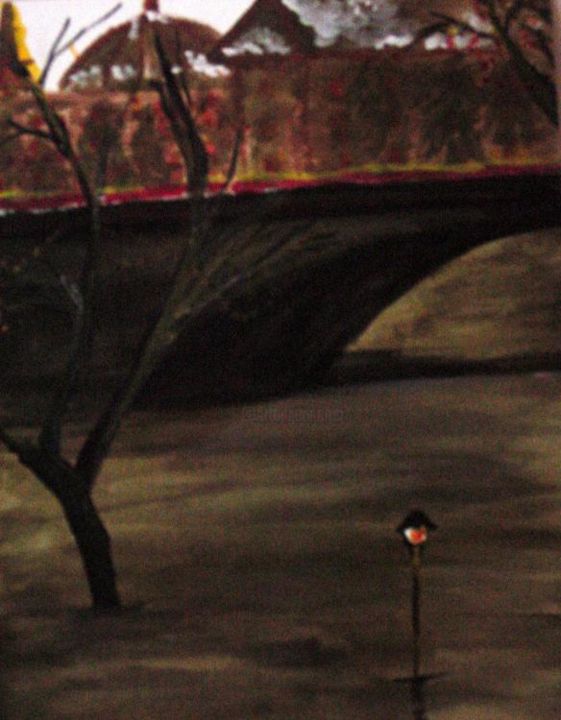 Painting titled "Seine" by Chiqui, Original Artwork