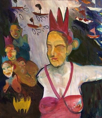 Painting titled "Donna con La Corona" by Bahar Chirali, Original Artwork