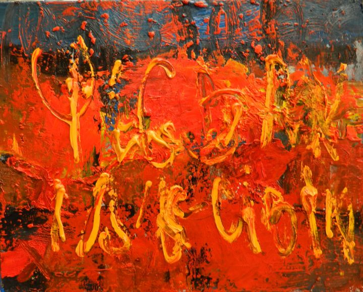 Painting titled "Manuscriptum IV" by Chirea, Original Art, Oil