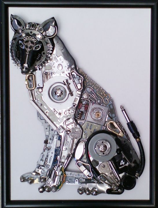 Skulptur mit dem Titel "lobo.jpg" von Chirumpa, Original-Kunstwerk, Metalle