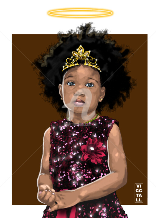 Цифровое искусство под названием "Nwa amara (child of…" - Chizube Onuorah, Подлинное произведение искусства, Цифровая живопи…