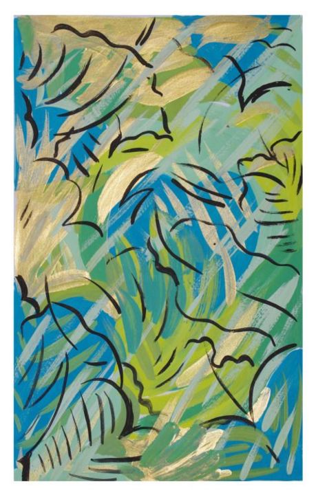 Painting titled "Jungle Storm" by Chloe Greenfield, Original Artwork, Acrylic