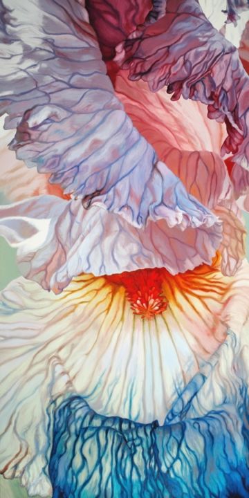 Painting titled "Fading Iris" by Chloe Hedden, Original Art, Oil