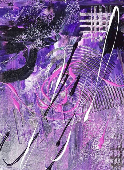 Malerei mit dem Titel "Purple" von Chmidis, Original-Kunstwerk, Acryl