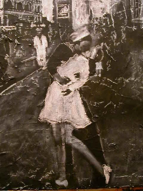 Painting titled ""1945 VJ Day Kiss"" by Chohbe, Original Artwork