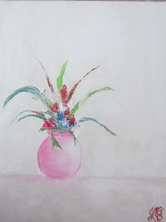 Painting titled "fleurs" by Choiseul, Original Artwork, Oil