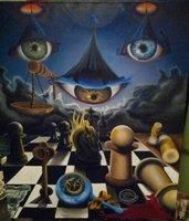 Painting titled "Spectators" by Choko, Original Art, Oil