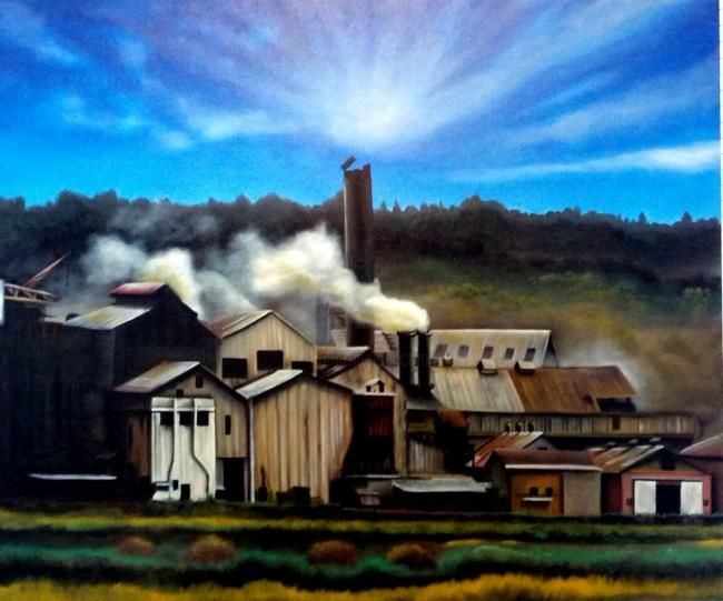 Painting titled "Central Coloso" by Choko, Original Art, Oil