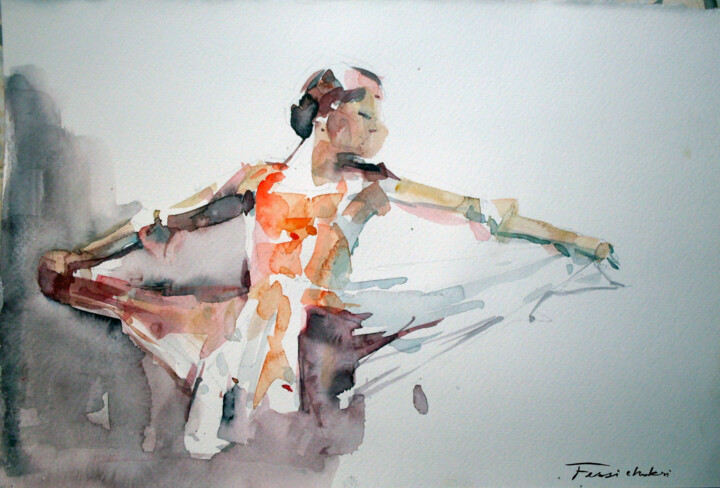 Painting titled "DANSEUSE.jpg" by Chokri Fessi, Original Artwork, Oil