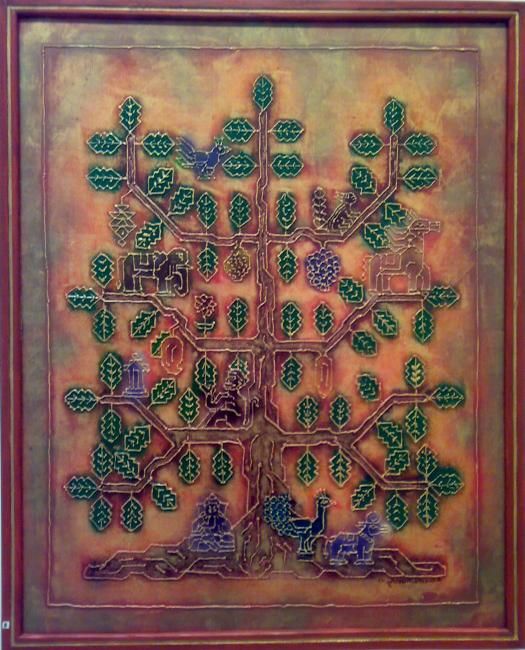 Painting titled "tree" by Karoonamoorthy N, Original Artwork