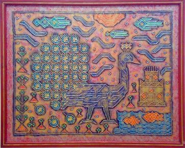 Картина под названием "pink peacock" - Karoonamoorthy N, Подлинное произведение искусства