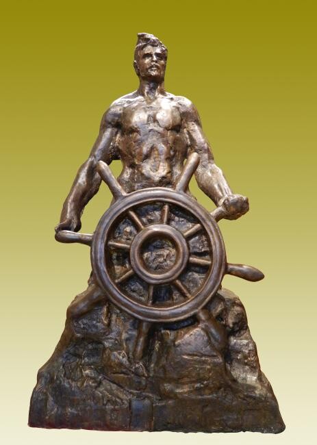 Scultura intitolato "The Helmsman, origi…" da Chong En Cao, Opera d'arte originale, Colaggio