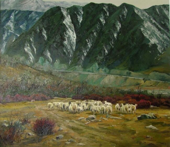 Pintura intitulada "Springtime at Da Ba…" por Chong En Cao, Obras de arte originais, Óleo