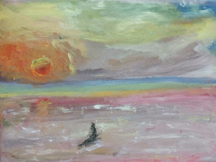 Schilderij getiteld "Sea" door Choong Jun, Origineel Kunstwerk, Acryl