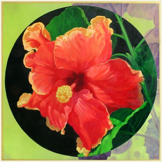 Painting titled "Red Hibiscus 2 - 20…" by Choong Ching Liew, Original Artwork