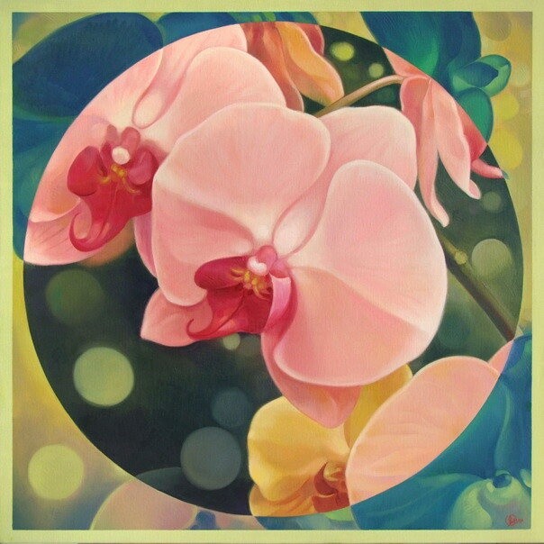 Картина под названием "Orchid 2" - Choong Ching Liew, Подлинное произведение искусства