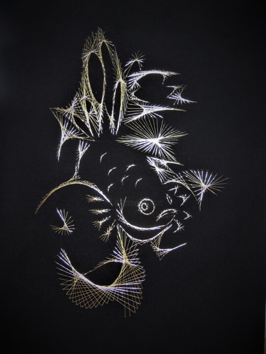 Textile Art με τίτλο "fish" από Choumissa Vivien, Αυθεντικά έργα τέχνης, String Art