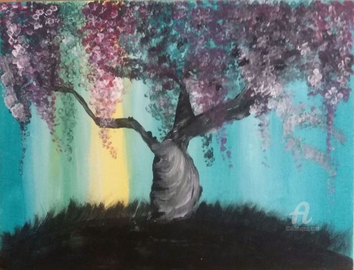 Painting titled "Un soir d'été" by Babethm, Original Artwork, Acrylic