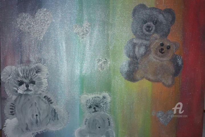 Painting titled "nounours.jpeg" by Babethm, Original Artwork, Acrylic