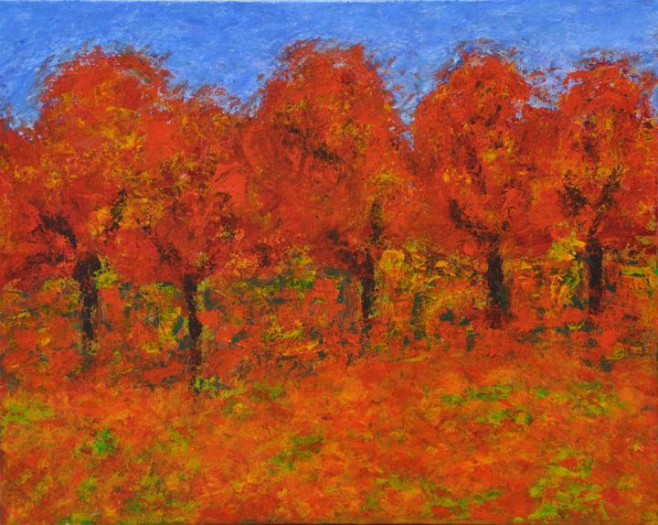 Painting titled "016 Fall Colors" by Chowdary V Arikatla, Original Artwork
