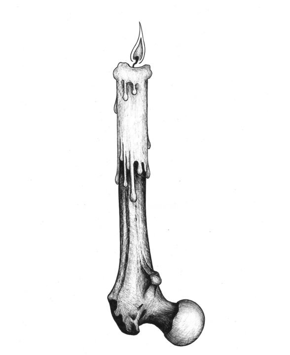 Dessin intitulée "candle.jpeg" par Charles Rastoul, Œuvre d'art originale, Stylo à bille