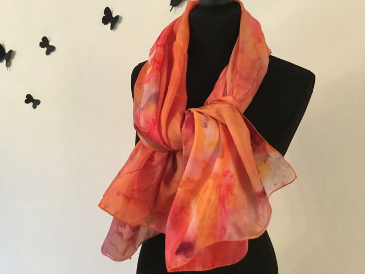 Schilderij getiteld "Foulard en Pure Soie" door Colorfantaisie, Origineel Kunstwerk, Acryl