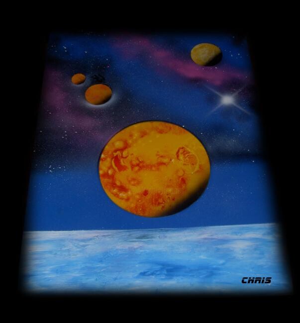 Peinture intitulée "Voyage astral 1" par Chris B (PulseArt), Œuvre d'art originale