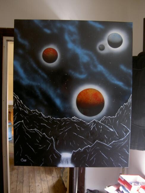 Peinture intitulée "Voyage astral 5" par Chris B (PulseArt), Œuvre d'art originale