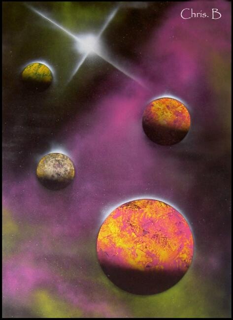Peinture intitulée "Voyage astral 3" par Chris B (PulseArt), Œuvre d'art originale