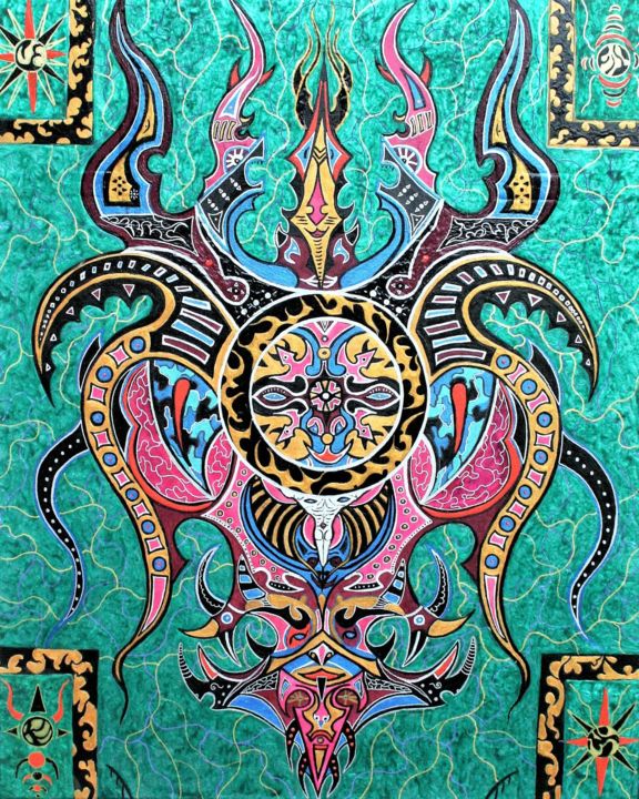 Pintura intitulada "embléme" por Chris Campoy, Obras de arte originais, Acrílico