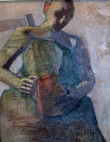Malerei mit dem Titel "Lady With A Jug" von Chris Fendley, Original-Kunstwerk