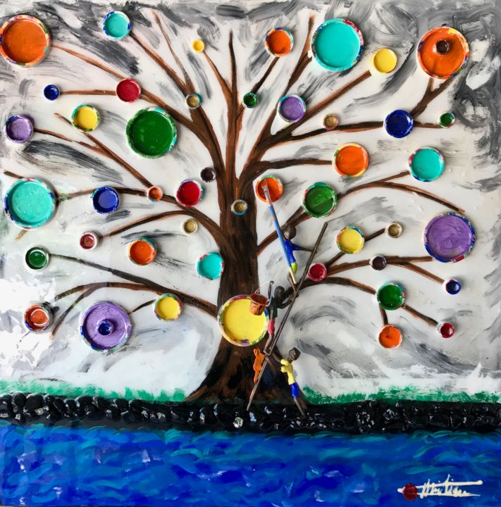 Painting titled "Tree of life" by Chris Guerin, Original Artwork, Other