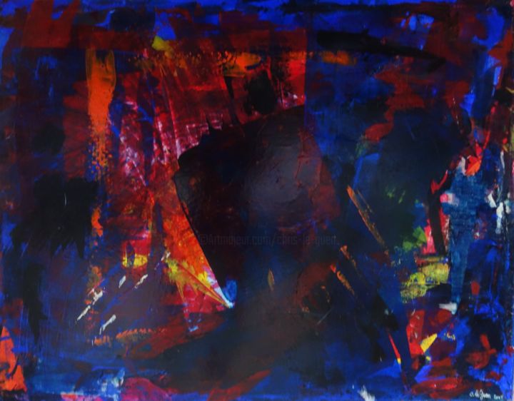 Painting titled "N°25 In Between" by Chris Le Guen Drianne, Original Artwork, Acrylic Mounted on Wood Stretcher frame