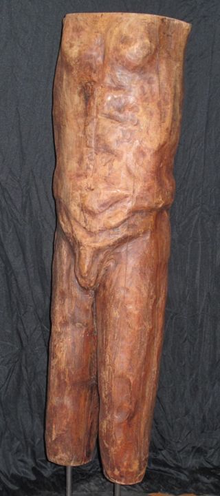 Sculpture titled "Adam" by Chris Le Guen Drianne, Original Artwork, Wood