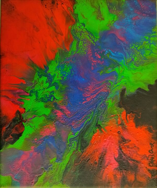 Картина под названием "Mystic River" - Chris Over, Подлинное произведение искусства, Акрил Установлен на Деревянная панель