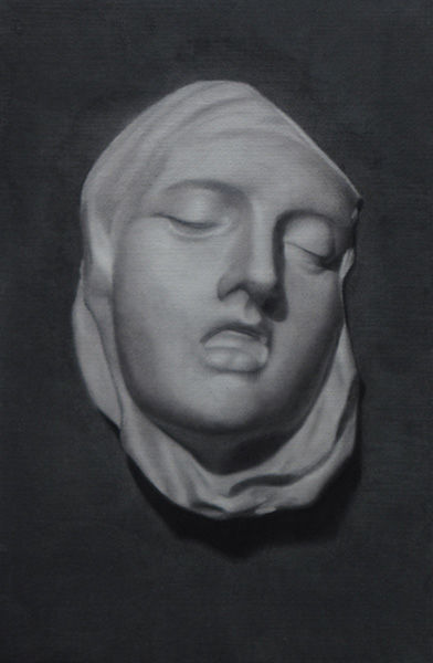 Drawing titled "St. Theresa" by Chris Polunin, Original Artwork, Charcoal