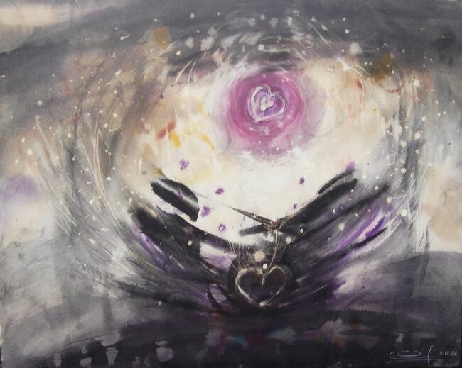 Pintura intitulada "Big-Bang 3" por Chris Talbot, Obras de arte originais