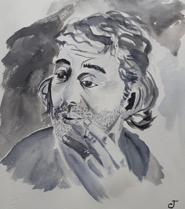 제목이 "Gainsbourg...ou Gai…"인 미술작품 Chris Texier로, 원작, 수채화