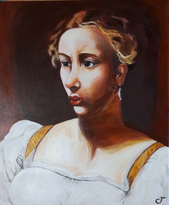Schilderij getiteld "La belle Judith" door Chris Texier, Origineel Kunstwerk, Olie