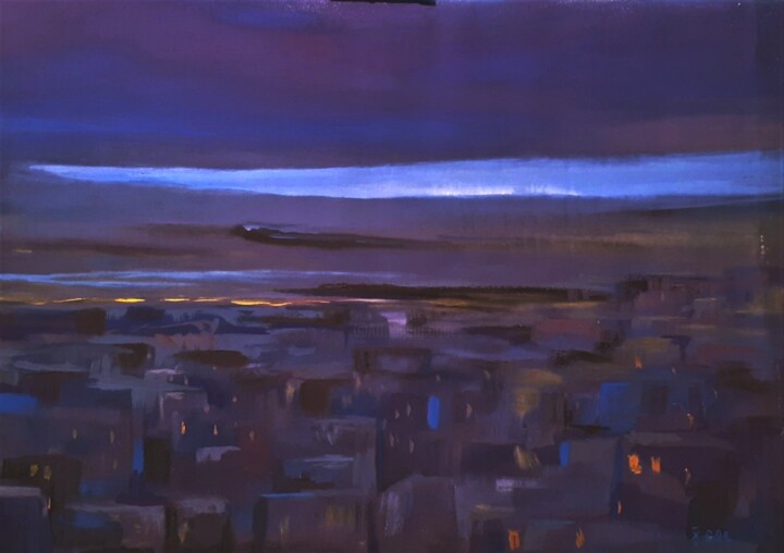 Ζωγραφική με τίτλο ""νυχτερινό",  "noct…" από Tzoumart, Αυθεντικά έργα τέχνης, Χρωστικές ουσίες