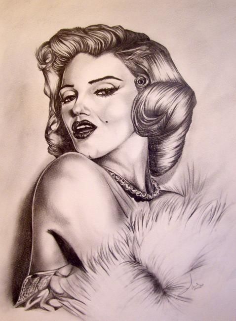 Dessin intitulée "Marilyn Monroe (por…" par Vannucci Chris - Artiste Dessinateur, Œuvre d'art originale, Autre