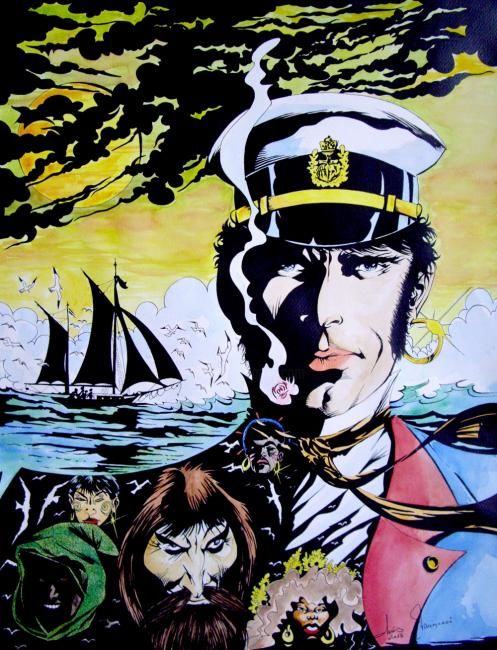 Dessin intitulée "CORTO MALTESE" par Vannucci Chris - Artiste Dessinateur, Œuvre d'art originale, Autre