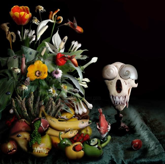 Arte digitale intitolato "Feast of Sodom black" da Chrisbenn, Opera d'arte originale