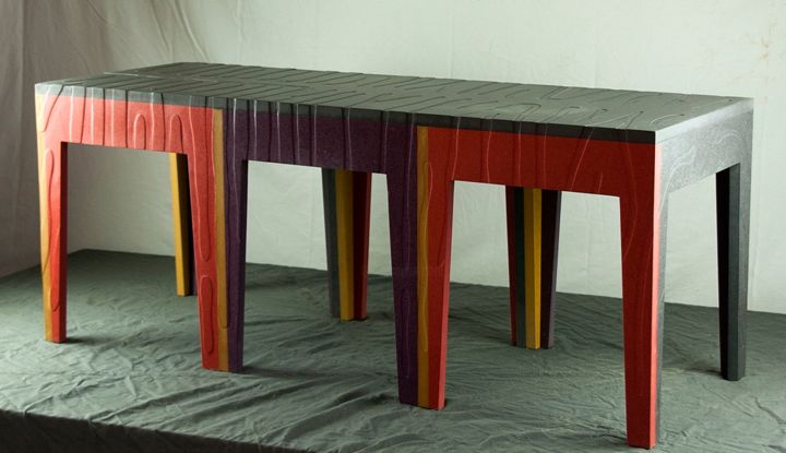 Design getiteld "Banc en medium tein…" door Christophe Cornard, Origineel Kunstwerk, Meubilair